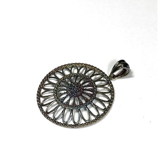 925 Milor Italy Pendant Darkened Multicolored Silver Circle 11.83g - Picture 2 of 10